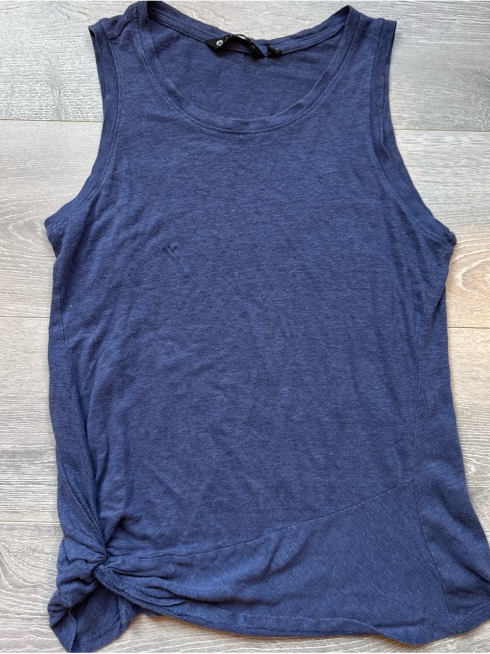 Athleta Navy Knot-Front Sleeveless Tank